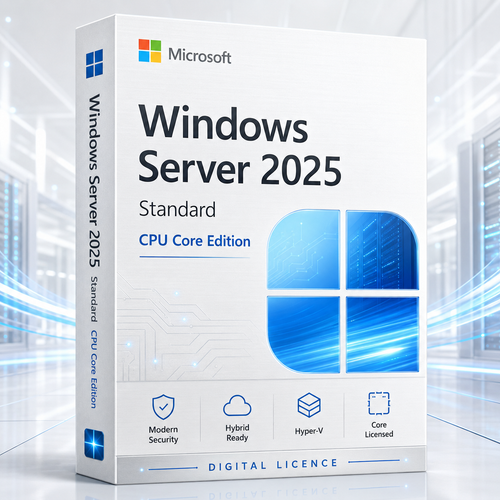Microsoft Windows Server 2025 Standard CPU Core Edition digital license product presentation 2