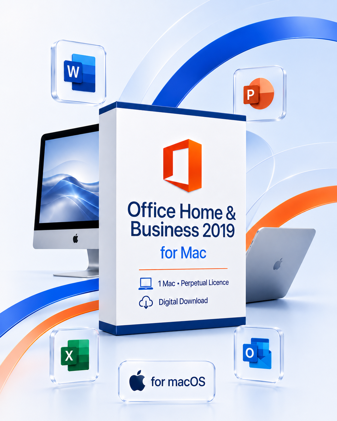 Microsoft Office Home and Business 2019 perpetual licence for one Apple Mac - digital download edition