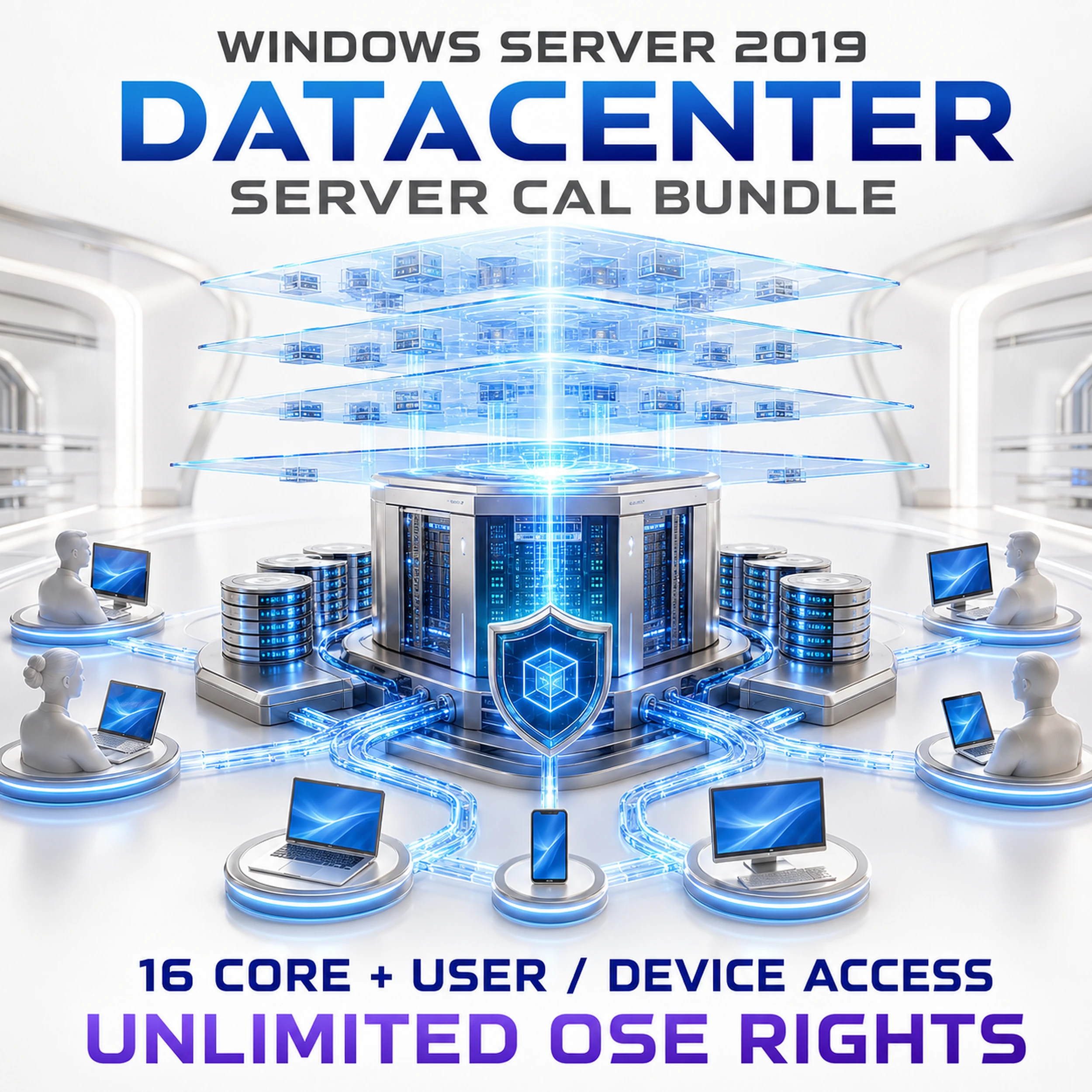 Windows Server 2019 Datacenter 16-core and Server CAL bundle