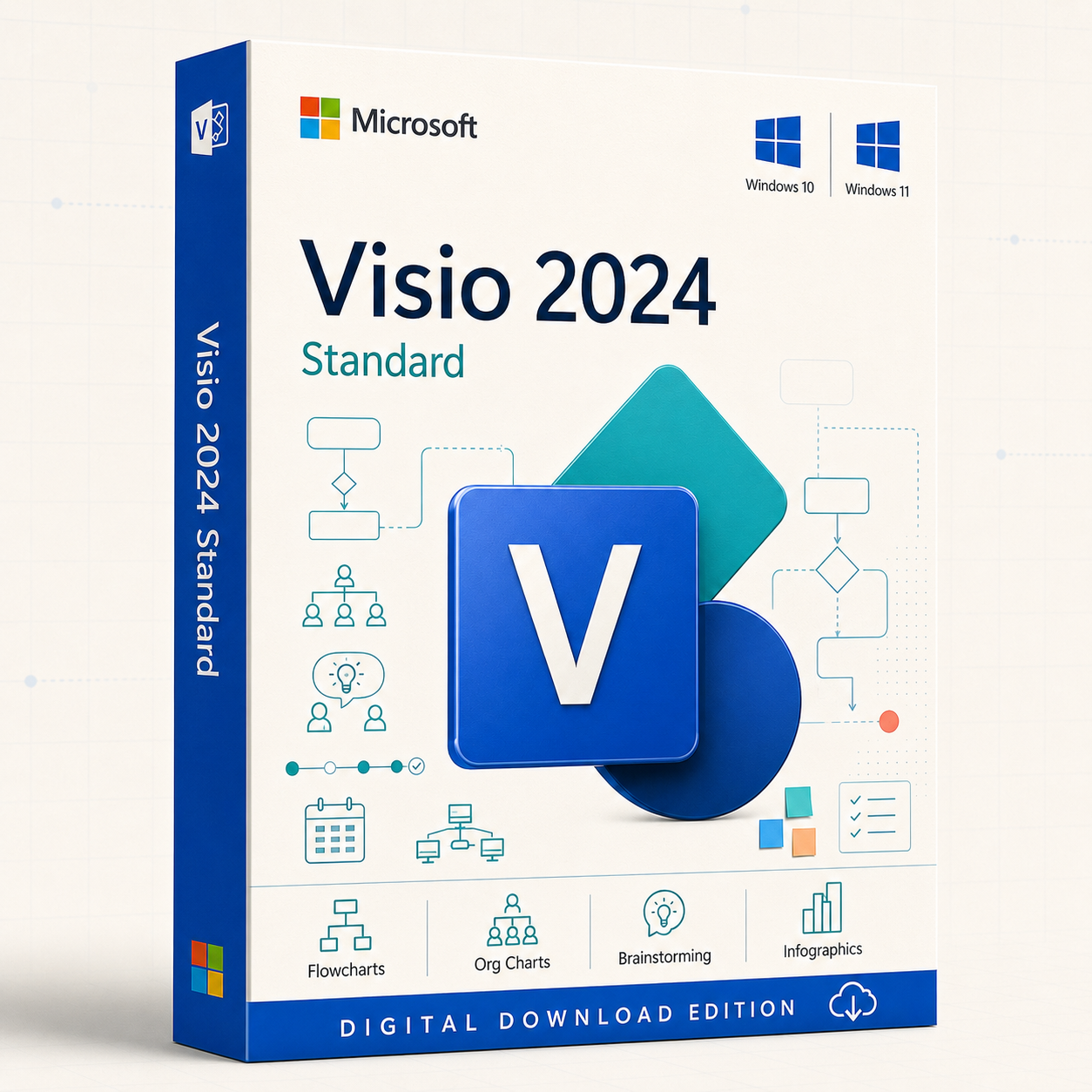 Microsoft Visio Standard 2024 digital download for Windows 10 and Windows 11
