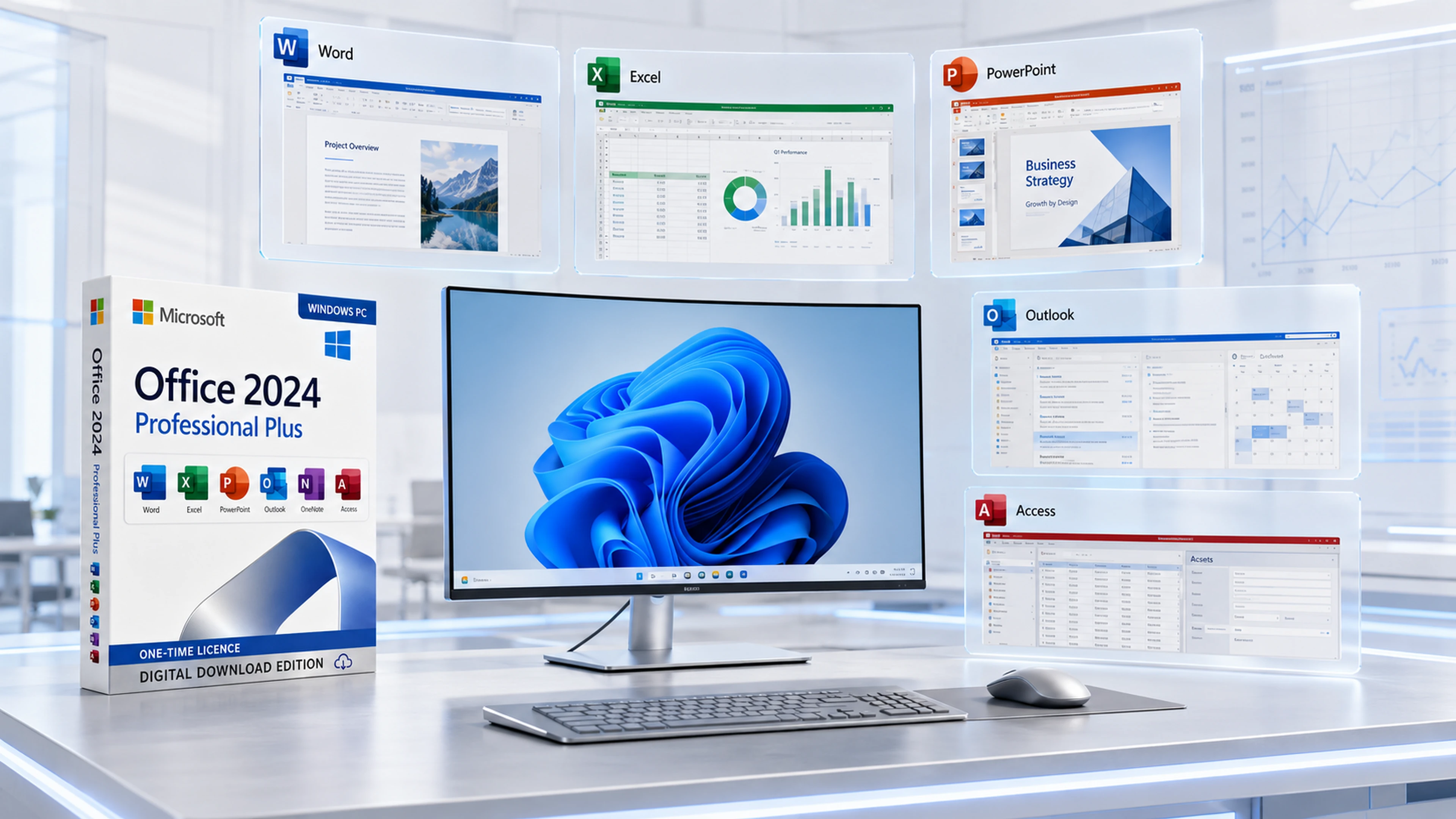 Microsoft Access connected to Excel, Word, PowerPoint, Outlook and OneNote