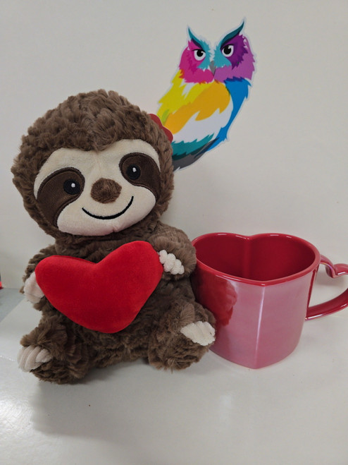 Sloth Plush & Heart Mug Gift Set