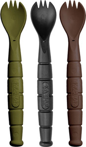 Spork & Knife Black 3 Pack OD Green, Brown, Black