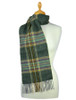 Narrow Lambswool Plaid Scarf - Olive