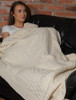 Luxury Merino Patchwork Throw - White