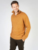 Mens Half Zip Irish Wool Sweater - Warm Sand