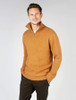 Mens Half Zip Irish Wool Sweater - Warm Sand