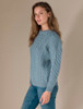Women's Merino Aran Sweater - Misty Marl