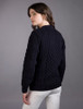 Women's Merino Aran Sweater - Navy