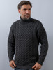 Mens Wool Turtleneck Sweater - Charcoal