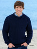 Irish Fisherman Ribbed Sweater - Navy