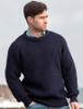 Irish Fisherman Ribbed Sweater - Navy