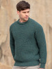 Irish Fisherman Ribbed Sweater - Moss Green