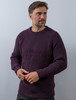 Irish Fisherman Ribbed Sweater - Grape