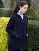 Hooded Coatigan with Celtic Knot Zipper Pull - Navy