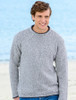 Wool Cashmere Crew Neck Sweater - Light Grey