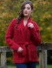 Shawl Collared Belted Cardigan - Chillipepper