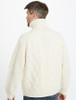 Hand Knit Zipper Cardigan with Pockets - White