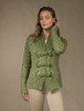 Shawl Neck Two-Tone Merino Cardigan - Grass