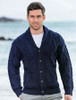 Men's Shawl Neck Cardigan - Merino Wool - Navy