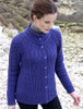 Merino Wool Buttoned-Up Cardigan - Violet