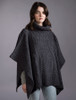 Merino Wool Patchwork Poncho with Collar - Derby