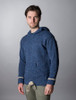 Men's Wool Hoodie with Pouch Pocket - Blue