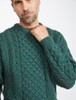 Men's Merino Aran Sweater - Connemara Green