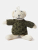 Aran Wool Baby Teddy Bear - White/Green