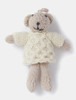 Aran Wool Baby Teddy Bear - Oatmeal/White