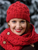 Merino Wool Cable Knit Hat - Chillipepper (CatImage_/christmas-for-him) (CatImage_/aran-christmas-store)
