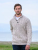 Buttoned Merino Wool Sweater - Oatmeal