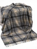 Lambswool Plaid Throw - Charcoal Beige Black 