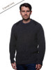 Irish Fishermans Ribbed Sweater with Patches - Charcoal