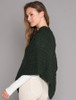 Cable Poncho with Aran Button Detail - Army Green