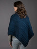 Cable Poncho with Aran Button Detail - Atlantic