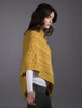 Cable Poncho with Aran Button Detail - Sunflower Yellow