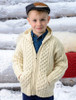 Kid's Hooded Cardigan with Pockets - Natural White