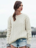 Heavyweight Merino Wool Aran Sweater - Natural White