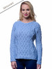 Lambay Aran Sweater for Women - Skylight