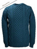 Heavyweight Merino Wool Aran Sweater - Atlantic