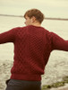 Heavyweight Merino Wool Aran Sweater - Claret