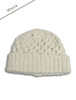 Wool Cashmere Aran Honeycomb Hat - White