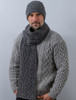 Wool Cashmere Aran Honeycomb Hat - Middle Grey