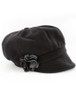 Ladies Tweed Newsboy Hat - Black