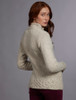 Women's Wool Cashmere Aran Mock Turtleneck Sweater - Chalkstone