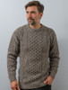 Wool Cashmere Aran Sweater - Rocky Ground