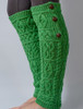 Merino Wool Aran Leg Warmers - Green Marl