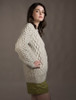 Women's Oversized Wool Cashmere Aran Sweater - Chalkstone