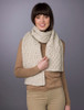 Women's Wool Cashmere Aran Honeycomb Scarf - Chalkstone